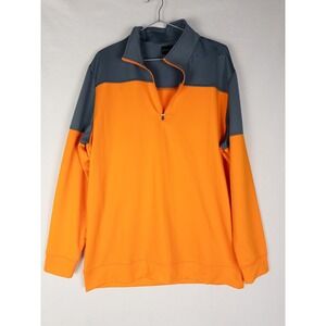 Dunning Golf 1/4 Zip Pullover Mens L Gray Orange Sweater Golf Performance